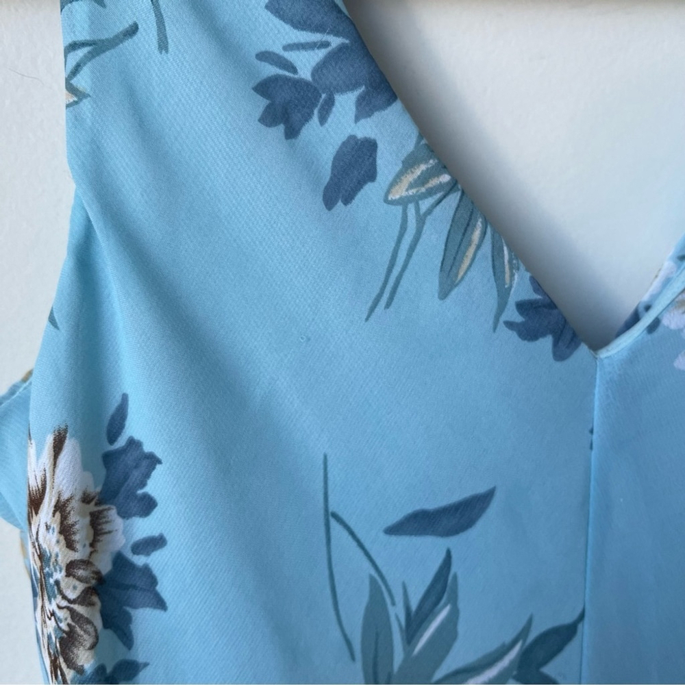 Digital Clothing Y2K Blue Floral V Neck Midi Slip Dress - Picture 7 of 10